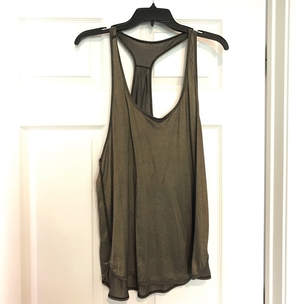 Shimmery green Lululemon workout tank size 12